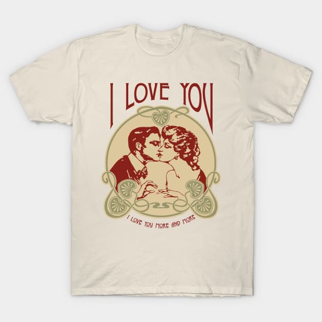 I Love You - Best Romantic Couple Kiss T-Shirt by ROSHARTWORK